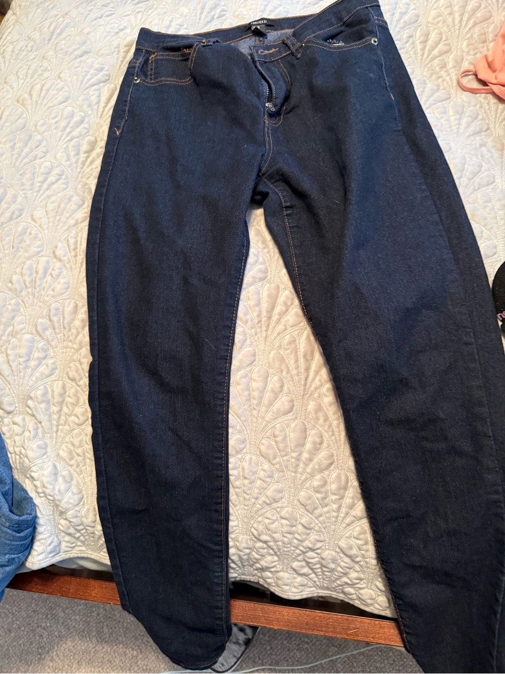 Forever 21 Dark Indigo Slim Straight Jeans